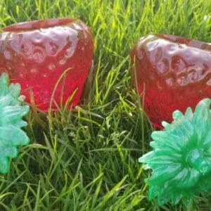 Handcrafted Resin Strawberry Jars