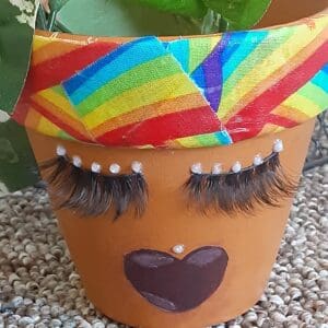 Rainbow Diva Terracotta Pot