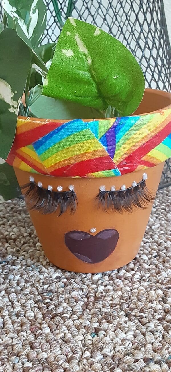 Rainbow Diva Terracotta Pot