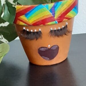 Rainbow Diva Terracotta Pot