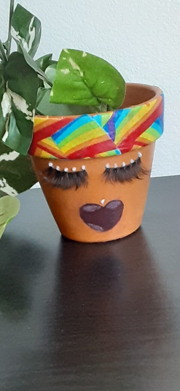 Rainbow Diva Terracotta Pot