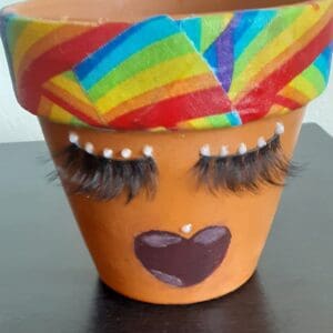 Rainbow Diva Terracotta Pot