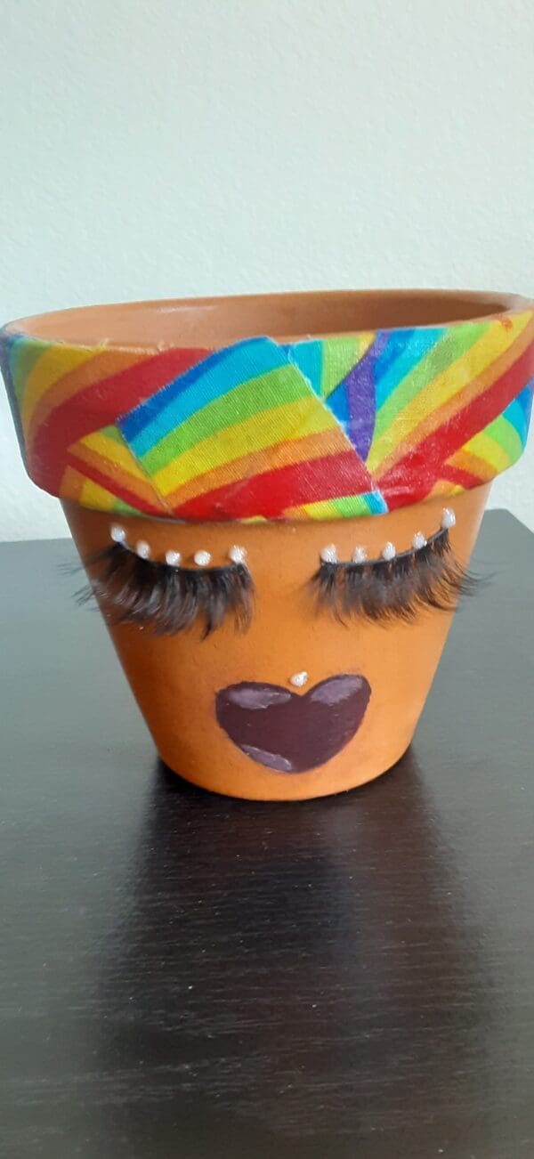 Rainbow Diva Terracotta Pot