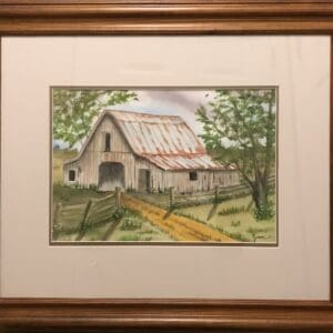 Charming An Old Barn Watercolor Painting