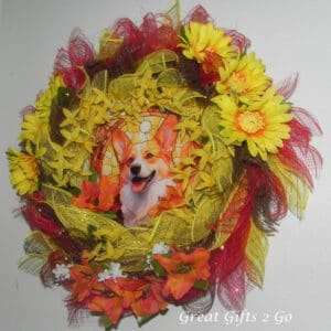 Adorable Corgi Fall Wreath