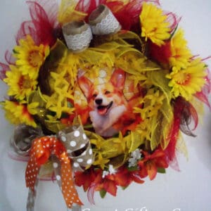 Adorable Corgi Fall Wreath