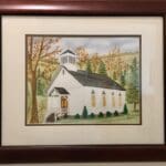 Charming Watercolor Little Country Church Painting