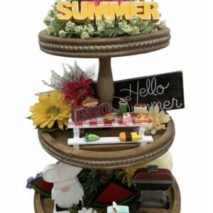 Picnic Perfect Tiered Tray Decor for Summer Tablescapes