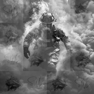 Powerful Firefighter Laser Ready Image Digital Download Laser Burn File