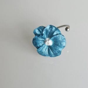 Iridescent Glacial Blue Flower Ring