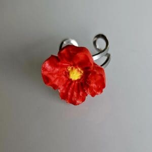 Beautiful Bright Red Flower Ring