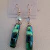 Sparkly Blue And Teal Fused Glass Earrings