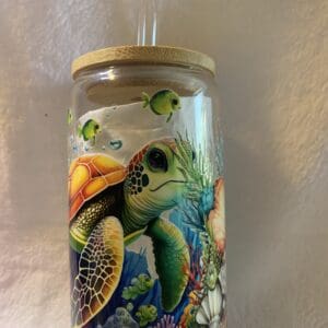 Beautiful Bright Libby Can Glass Turtle