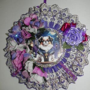 Gorgeous Japanese Chin Wreath With Lights