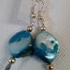 Teal Shell Dangle Earrings