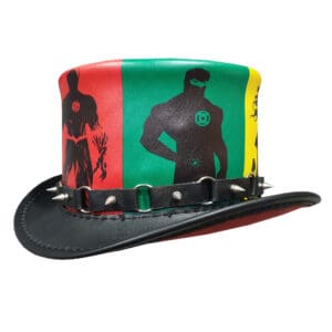 Justice League Inspired Black Leather Top Hat