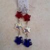 Gorgeous Red White And Blue Star Glass Dangle Earrings