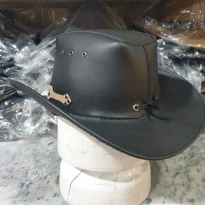 Rodeo King Cowboy Black Leather Hat