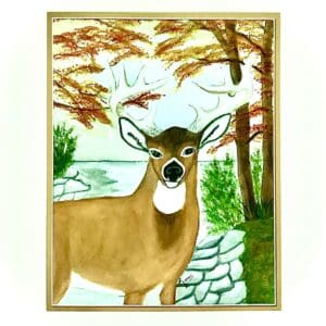 Deer on Alert Original Watercolor