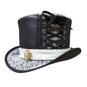 Steampunk White Crusty Band Top Hat