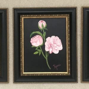 Stunning Original Oil on Canvas “Peony Collection” - Set of 3