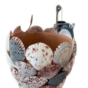 Sensational Seashell Covered Flowerpot