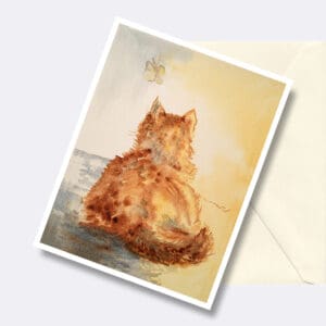 Spring Beckons Cat Nature Art Greeting Card