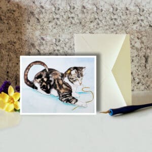 Starburst Cat Nature Art Greeting Card