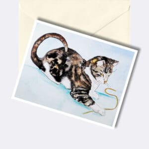 Starburst Cat Nature Art Greeting Card