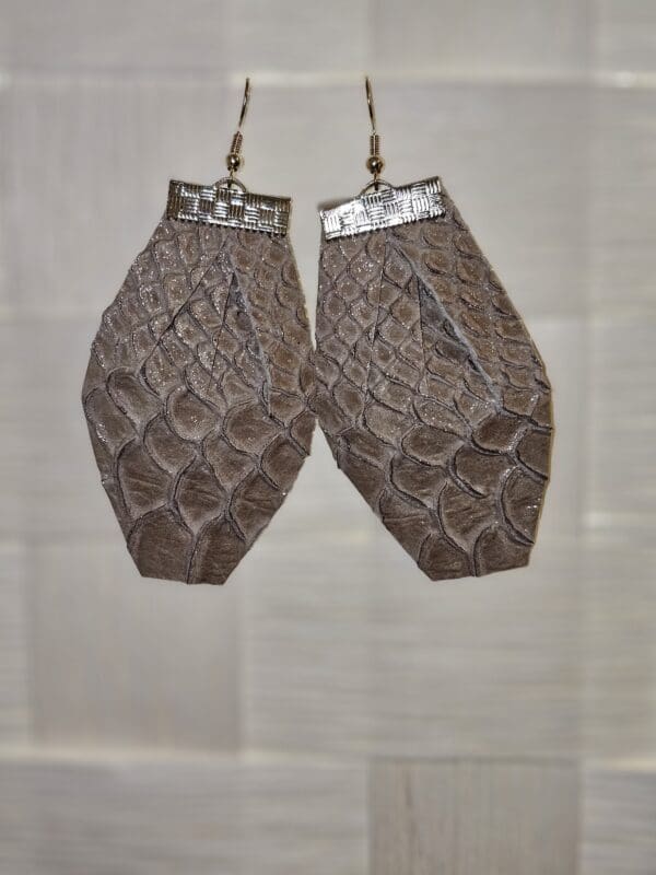 Sparkle Snakeskin Leather Earrings