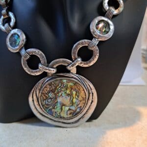 Chunky Abalone and Metal Necklace