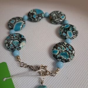 Turquoise blue Howlite bracelet