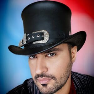 Peacekeeper Black Leather Top Hat