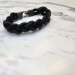 Classic Braided Black Leather Bracelet