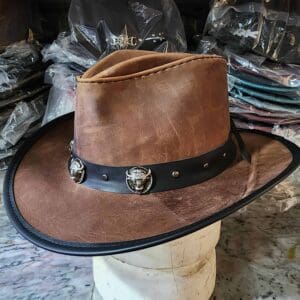 Cyclone Western Brown Leather Cowboy Hat