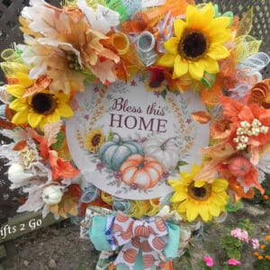 Fabulous Large Fall Wreath Bless This Home