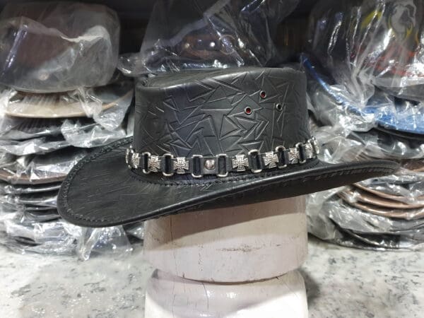 Bounty Hunter Black Leather Hat