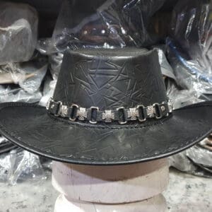 Bounty Hunter Black Leather Hat