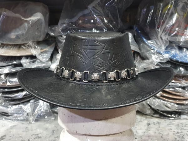 Bounty Hunter Black Leather Hat