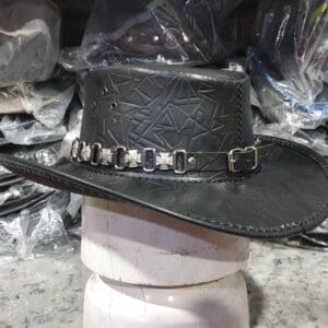 Bounty Hunter Black Leather Hat