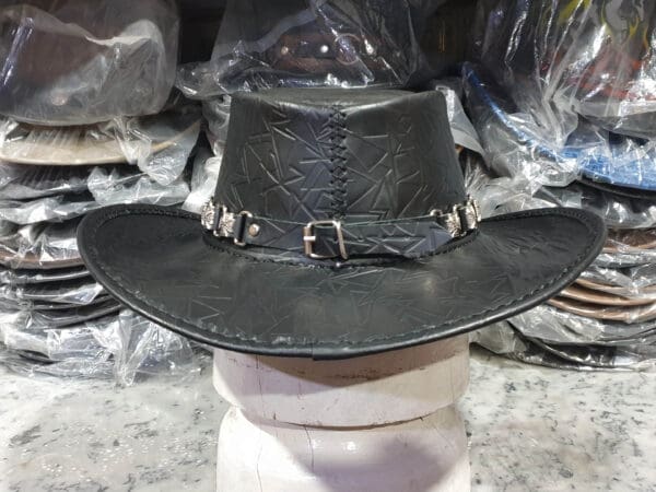 Bounty Hunter Black Leather Hat