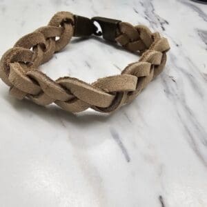 Classic Tan Leather Braided Bracelet