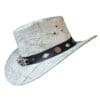 Crocodile Texture White Leather Cowboy Hat