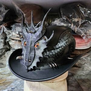 Dragon Of Darkness Leather Top Hat