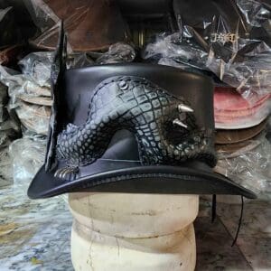 Dragon Of Darkness Leather Top Hat