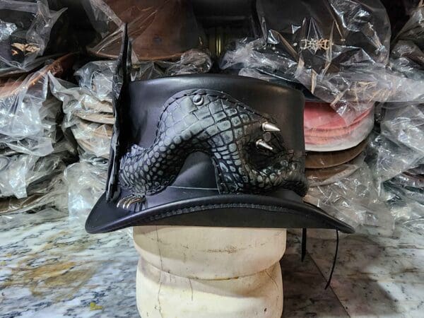 Dragon Of Darkness Leather Top Hat