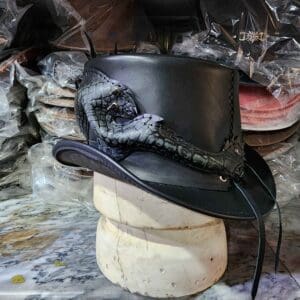 Dragon Of Darkness Leather Top Hat