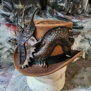 Dragon Of Charisma Brown Leather Top Hat