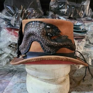 Dragon Of Charisma Brown Leather Top Hat