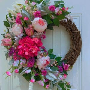 Enchanting Pink Garden Wreath